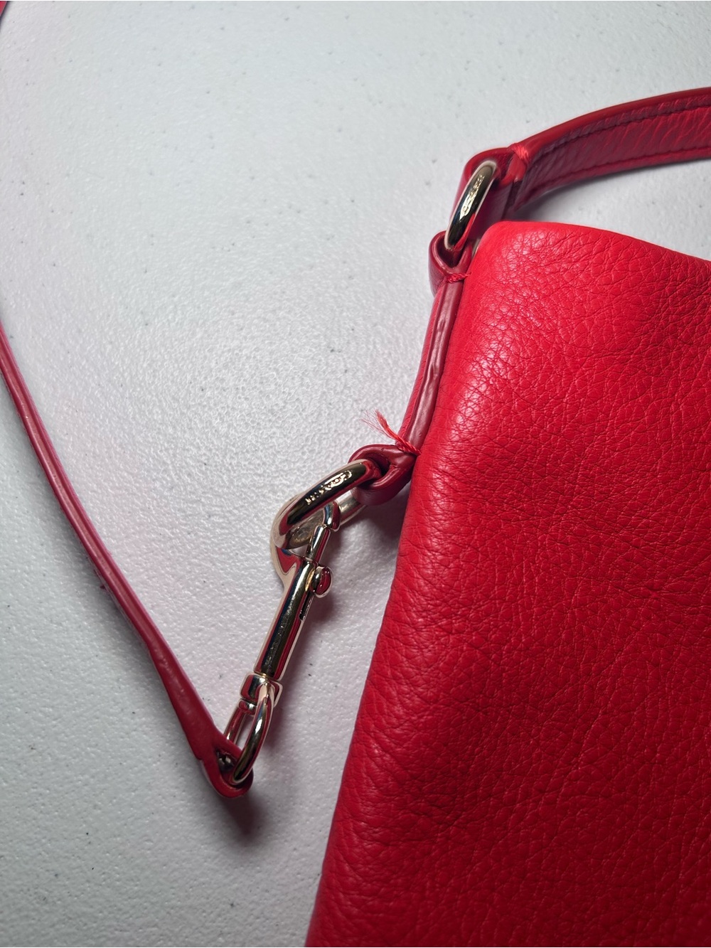 Coach Isabelle Red Pebbled Leather Shoulder Crossbody Bag - Picture 4 of 9